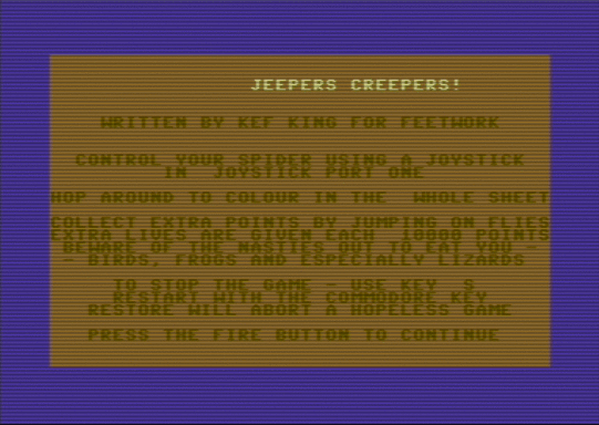 C64 game Jeepers Creepers