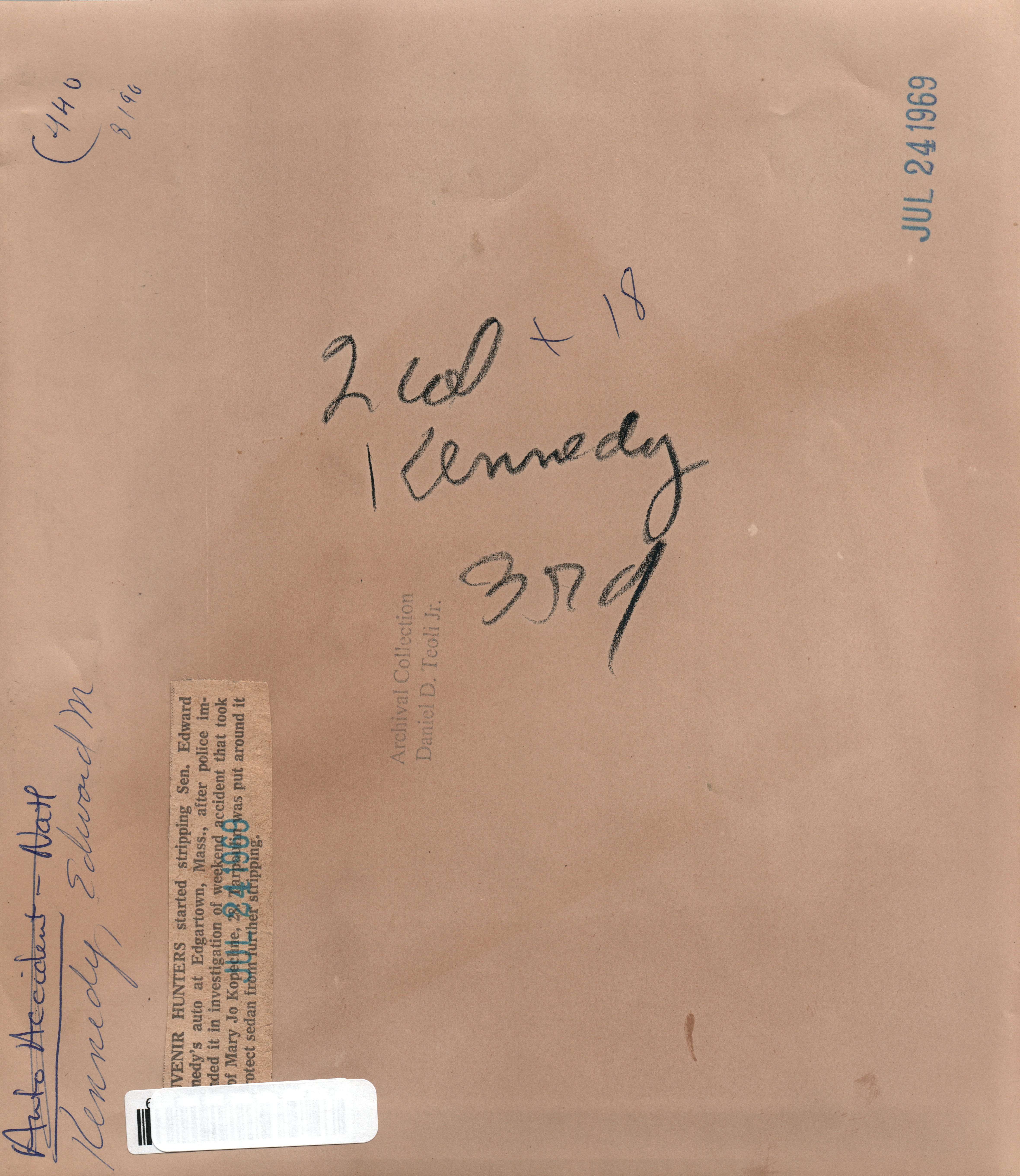 Kennedy Files - D.D. Teoli Jr. A.C. : D.D. Teoli Jr. as archivist ...