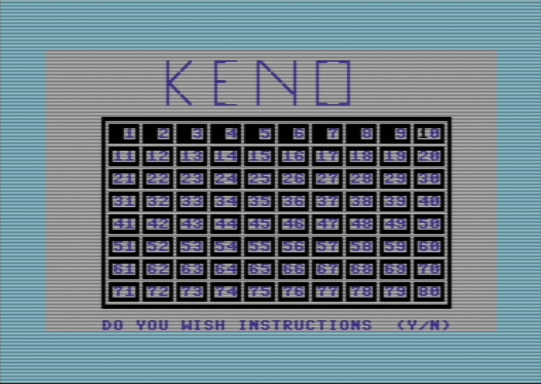 C64 game Keno