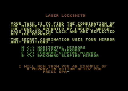C64 game Laser Locksmith
