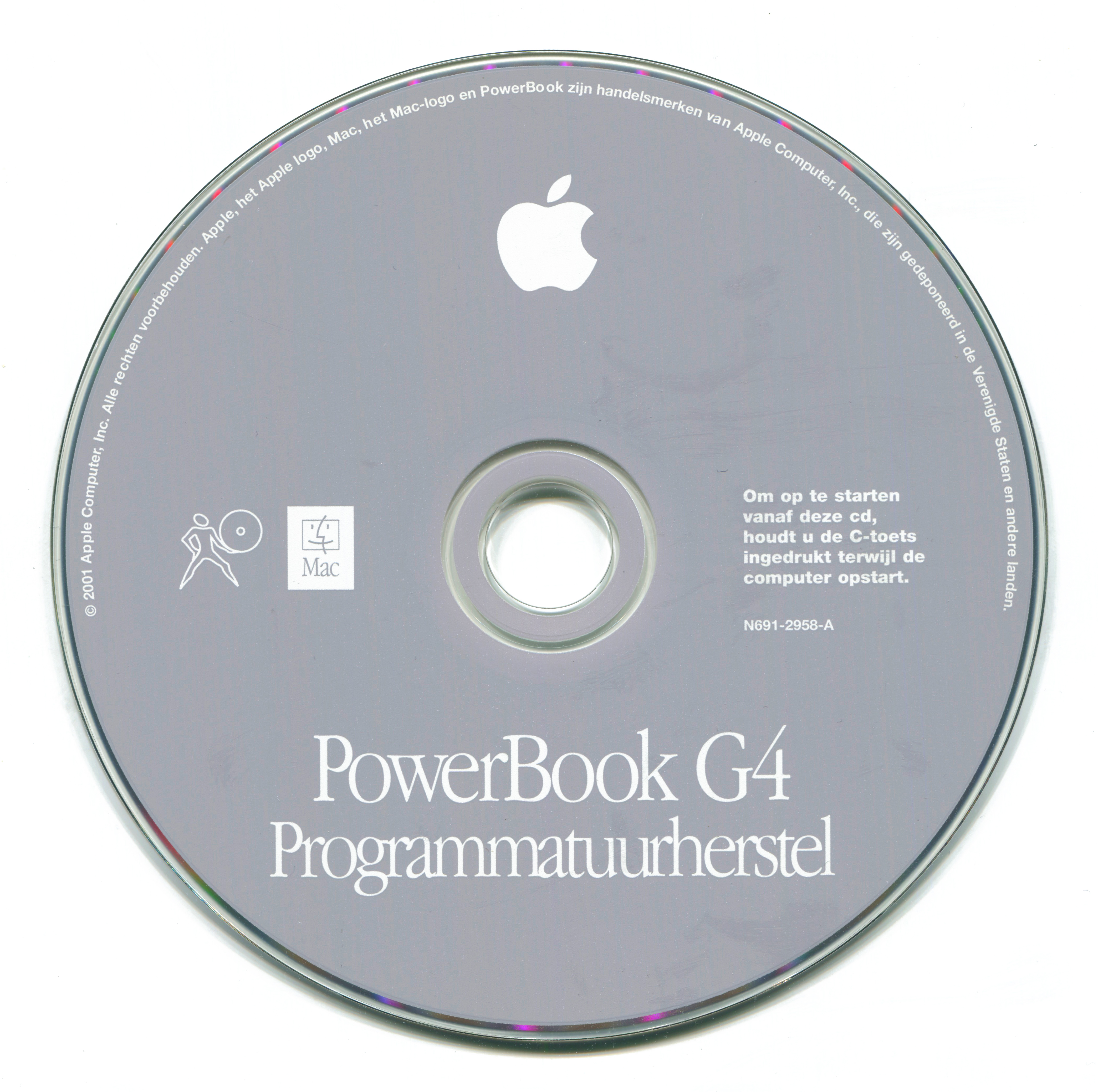 Mac OS 9.1 - Powerbook G4 Restore CD [NL] - N691-2958-A : Apple 