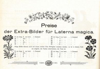 Thumbnail image of a page from Preis-Liste 1902. Laterna Magica, Nebelbild-Apparate, Modell-Dampfmaschinen Heissluft-Motore