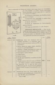 Thumbnail image of a page from Catalogue Général No 89 des Appareils et Accessoired usités en projection: IVe Partie Cinématographie