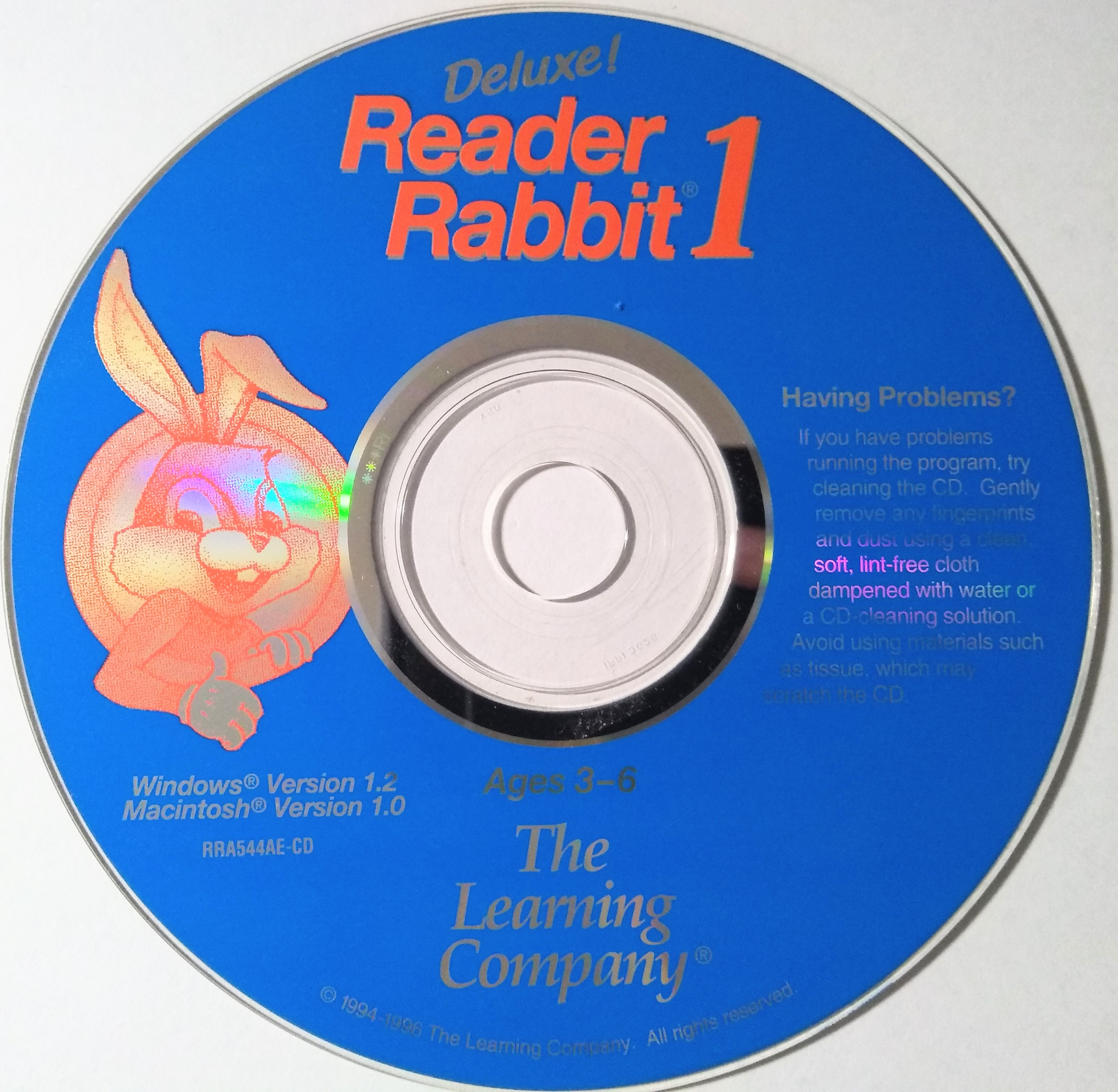 Reader Rabbit 3 Windows 1.1 Macintosh 1.01 CD-ROM The Learning Company Deluxe