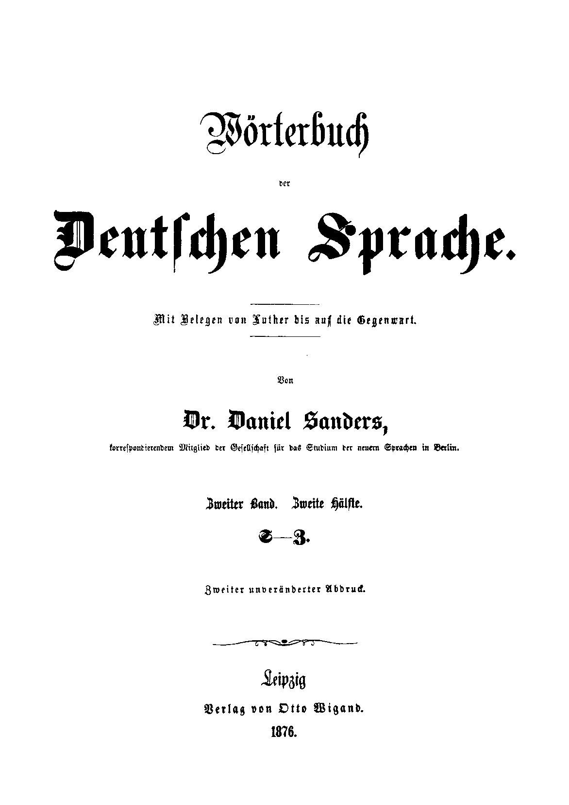 Sanders Daniel Woerterbuch der Deutschen Sprache Zweiter Band 2