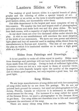 Thumbnail image of a page from Illustrated and Descriptive Catalogue and Price List of Stereopticons, Lantern Slides, Moving Picture Machines, Accessories for Projection