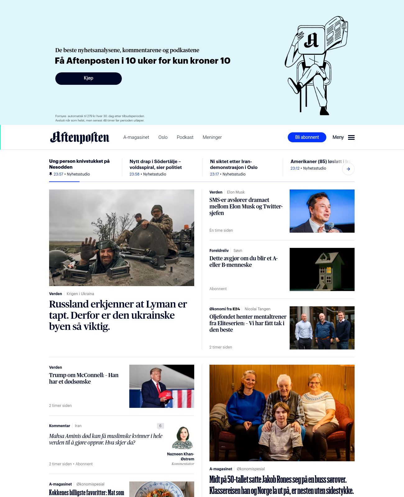 Aftenposten at 2022-10-02 00:54:57+02:00 local time