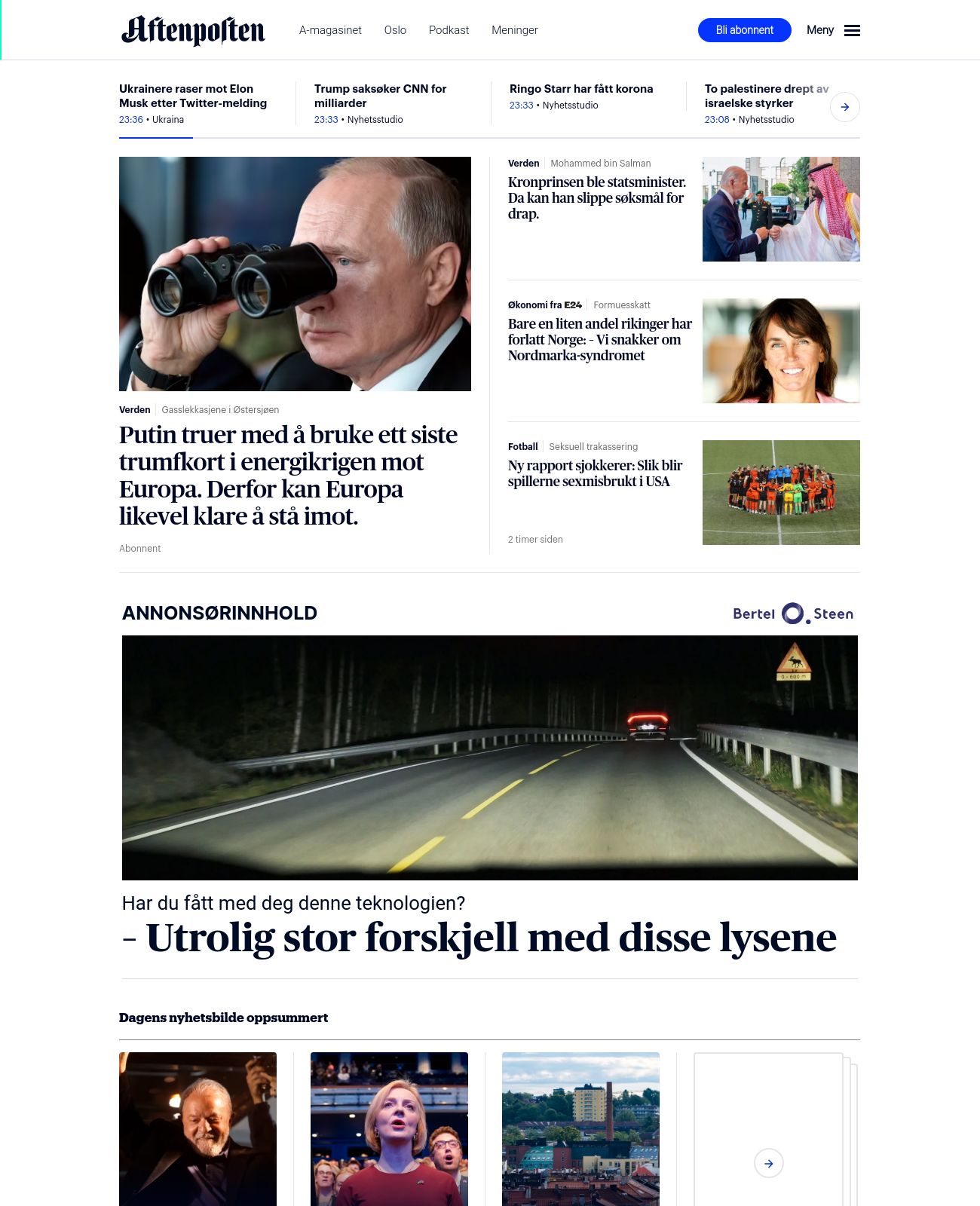 Aftenposten at 2022-10-04 00:54:26+02:00 local time