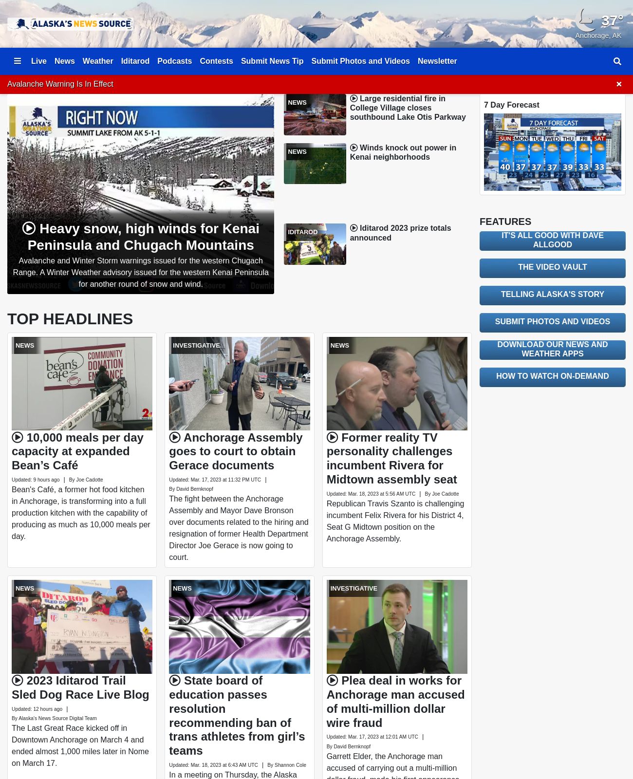 Alaskaâ€™s News Source at 2023-03-19 02:12:20-08:00 local time