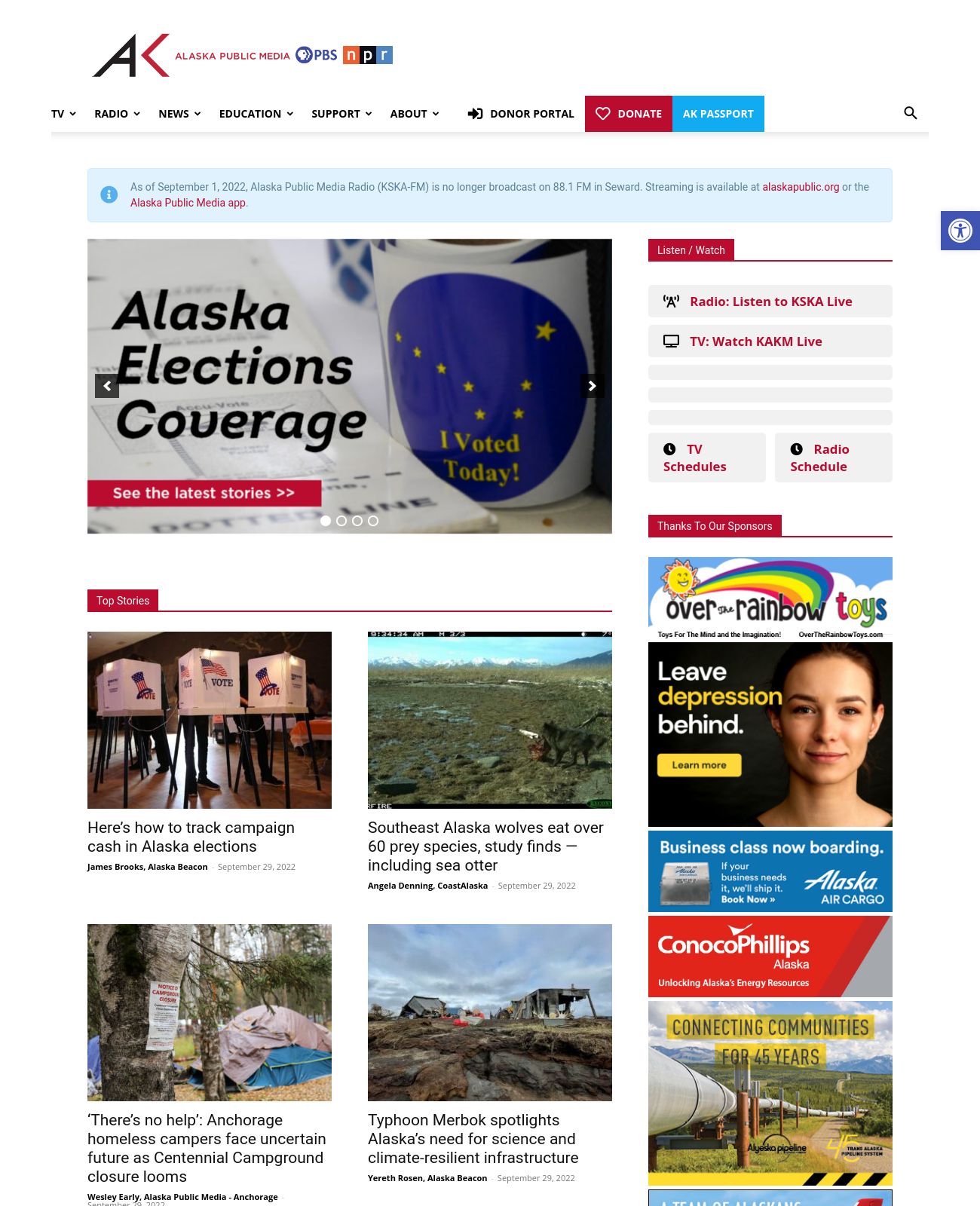 Alaska Public Media at 2022-10-01 02:48:59-08:00 local time