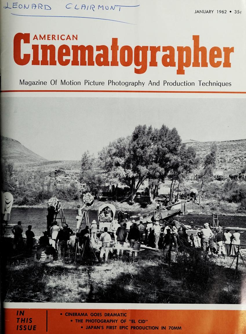 American cinematographer (Jan-Dec 1962)