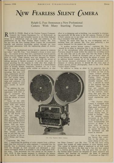 Thumbnail image of a page from American cinematographer