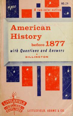 Cover of: American history before 1877. by Ray Allen Billington