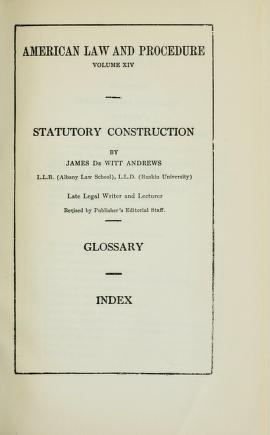 Cover of: American law and procedure by James De Witt Andrews