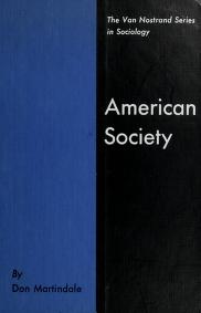 Cover of: American society. by Don Martindale