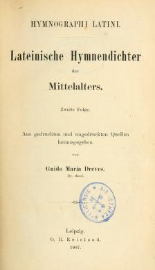 Cover of: Analecta hymnica medii aevi by hrsg. von Guido Dreves.