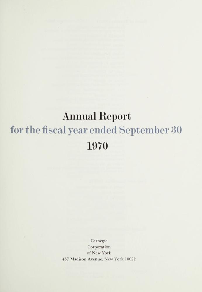 Annual Report, 1970