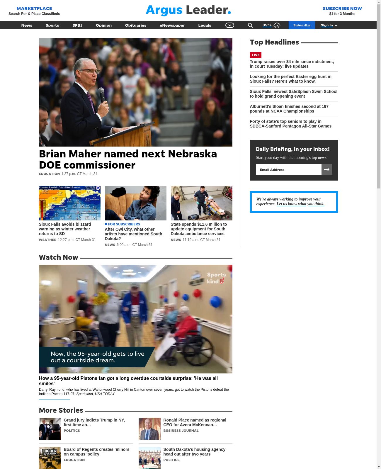 Sioux Falls Argus Leader at 2023-03-31 19:52:24-05:00 local time