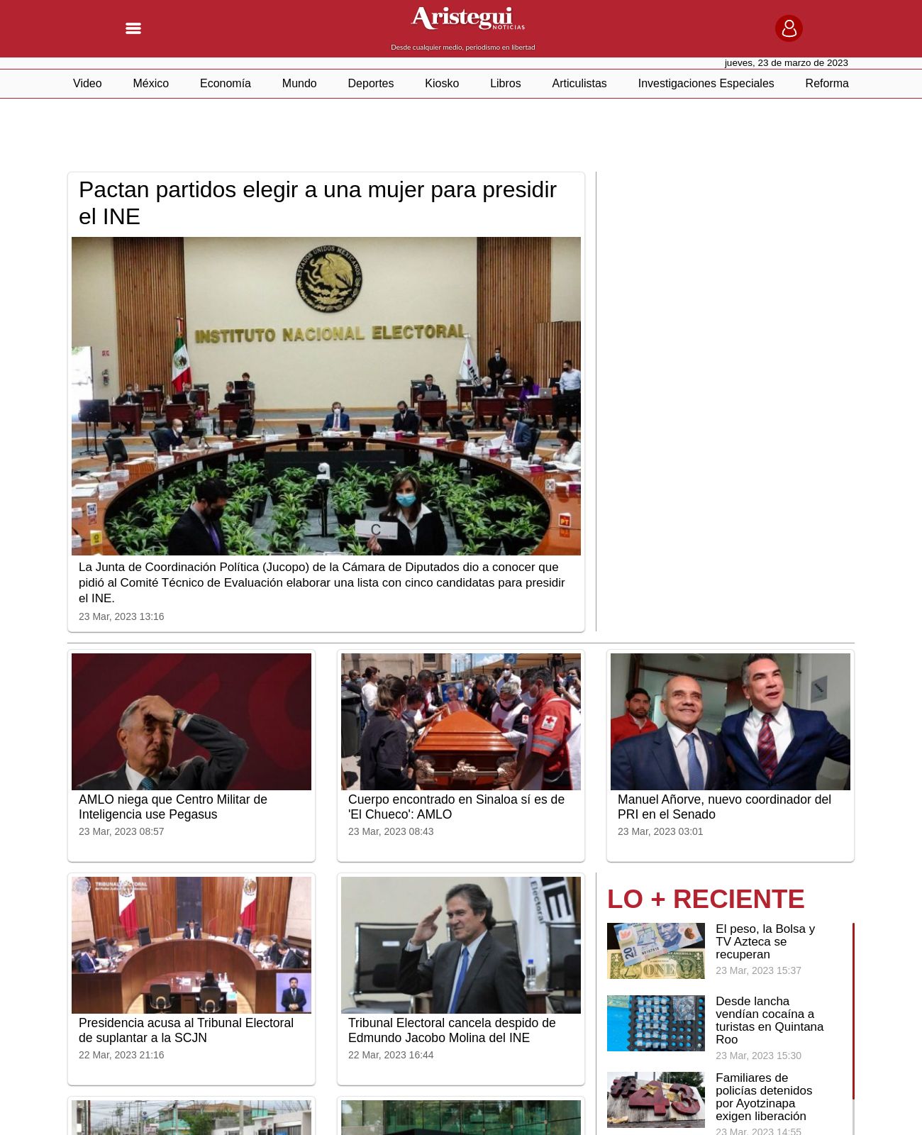 Aristegui Noticias at 2023-03-23 16:13:05-06:00 local time
