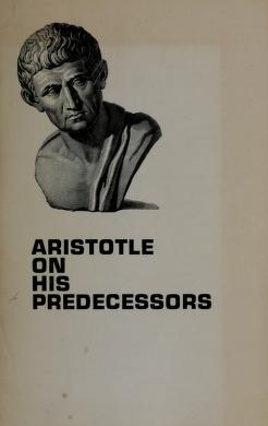 Cover of: Aristotle on his predecessors by Aristotle
