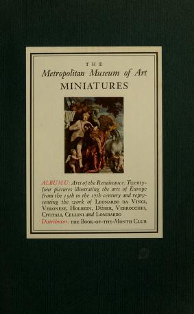 Cover of: Arts of the Renaissance. by Metropolitan Museum of Art (New York, N.Y.)
