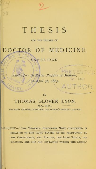 thesis about medicine