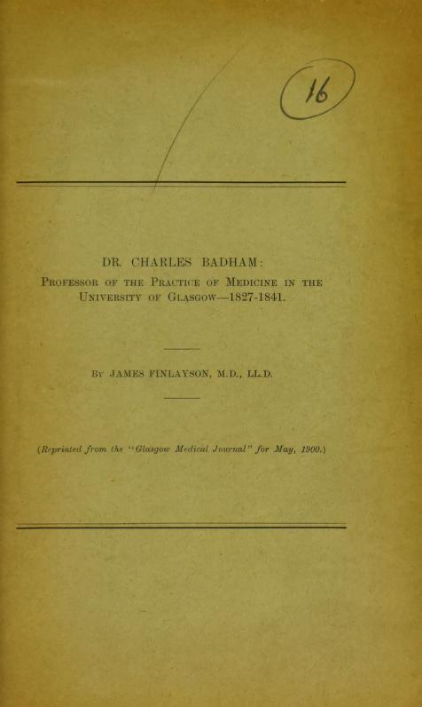 Dr. Charles Badham by James Finlayson