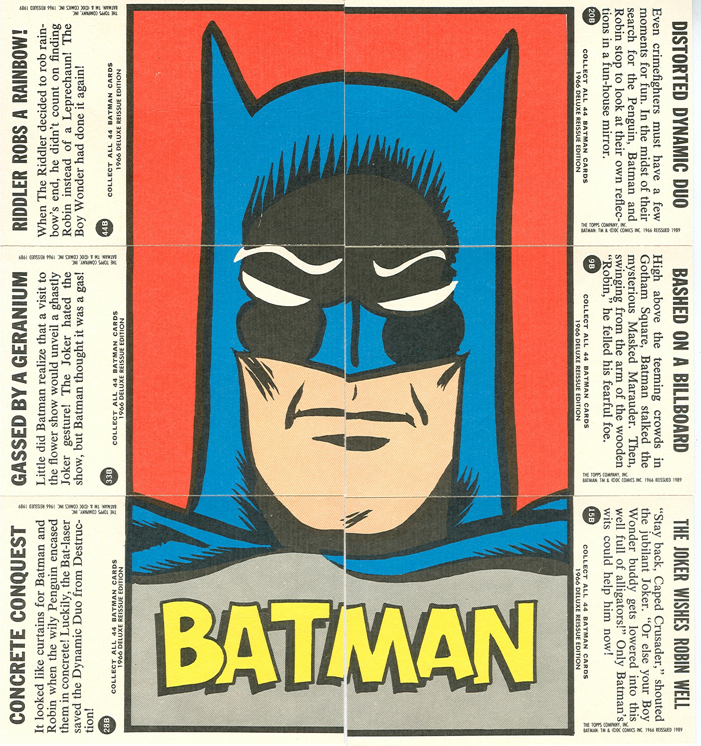 1989 1966 Batman Topps Re-Issue Blue Bat Set 
