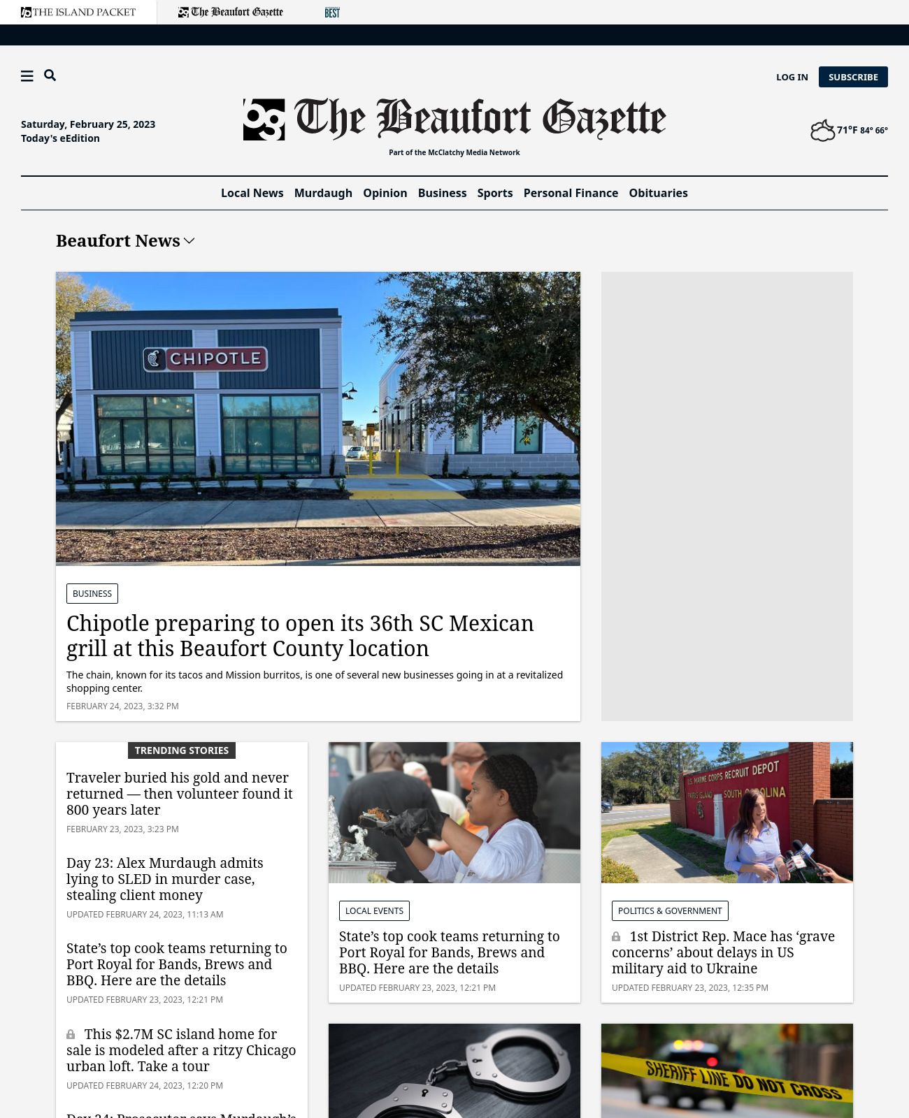 Beaufort Gazette at 2023-02-24 20:02:33-05:00 local time