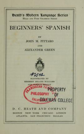 Cover of: Beginners' Spanish by John M. Pittaro