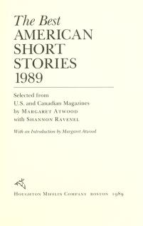 Cover of: The Best American Short Stories 1989 by Margaret Atwood, Shannon Ravenel