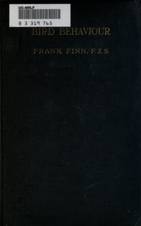 Cover of: Bird behaviour by Frank Finn