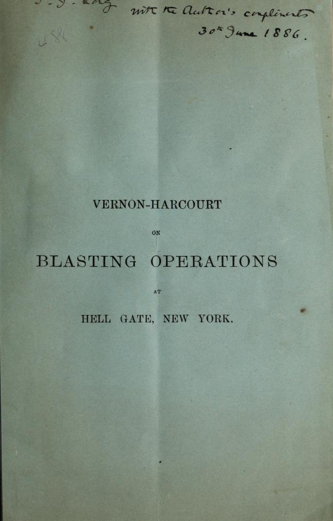 Blasting operations at Hell Gate, New York