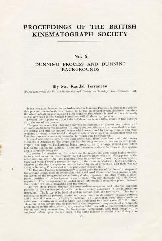 Thumbnail image of a page from Proceedings of the British Kinematograph Society