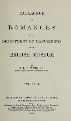 Cover of: Catalogue of romances in the Department of manuscripts in the British museum by British Museum