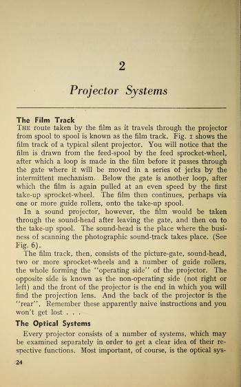 Thumbnail image of a page from Cine-film projection : a practical manual for users of all types of 16-mm.