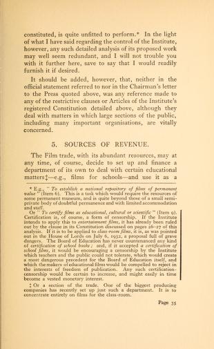 Thumbnail image of a page from The cinema and the public: a critical analysis of the origin, constitution, and control of the British Film Institute