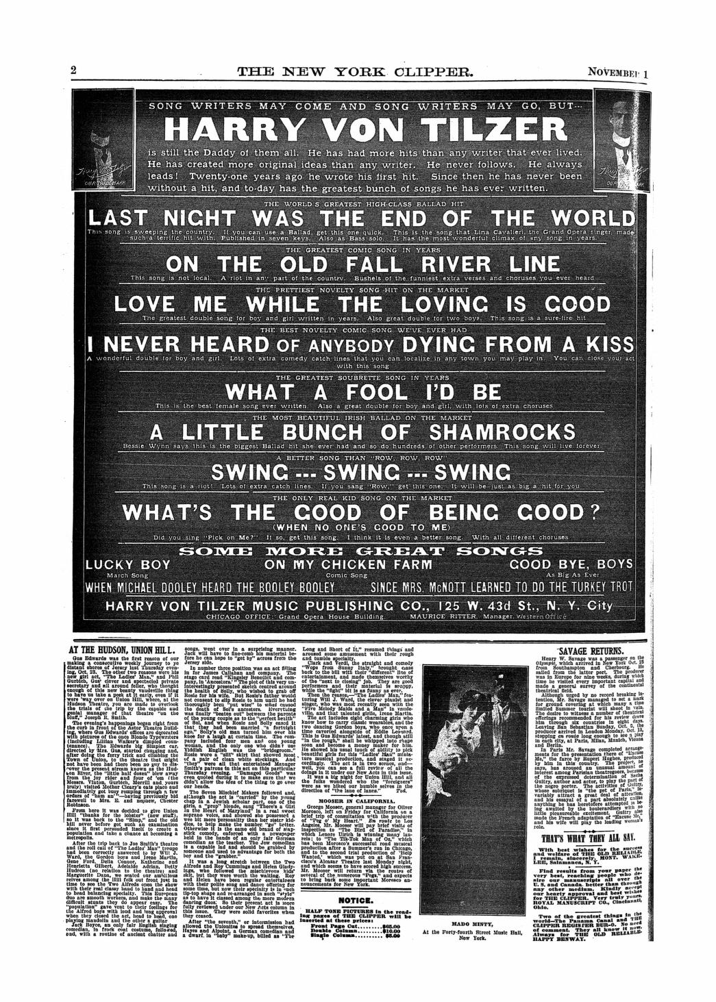 The New York Clipper (November 1913)