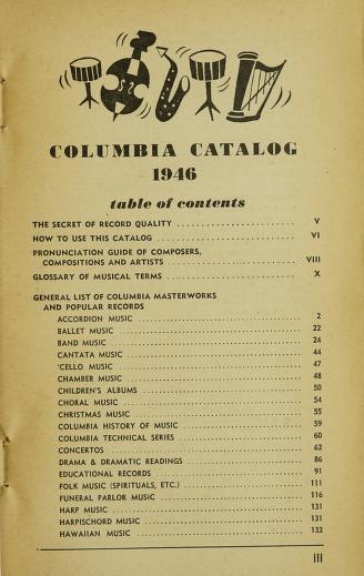 Thumbnail image of a page from Columbia Record Catalog