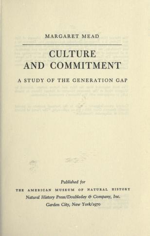 Cover of: Culture and commitment by Margaret Mead