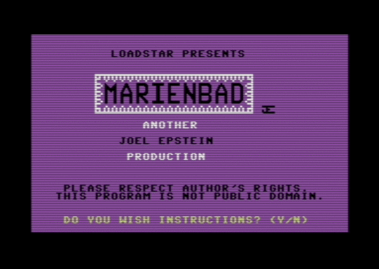 C64 game Marienbad