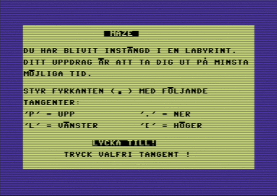 C64 game Labyrinth (PD)