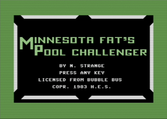 C64 game Minnesota Fat's Pool Challenger