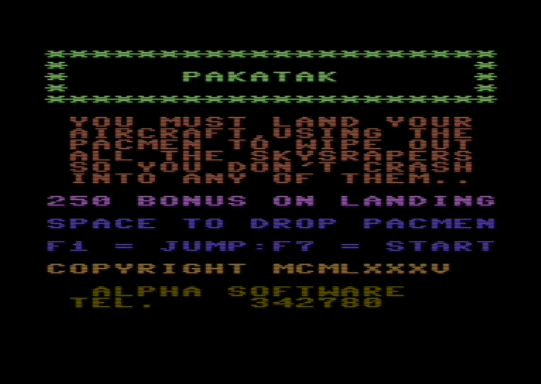 C64 game Pakatak