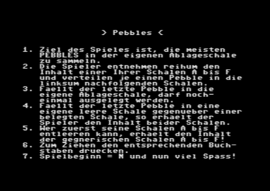 C64 game Kieselsteine