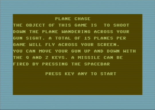 C64 game Plane Chase