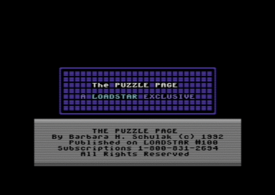 C64 game The Puzzle Page #100