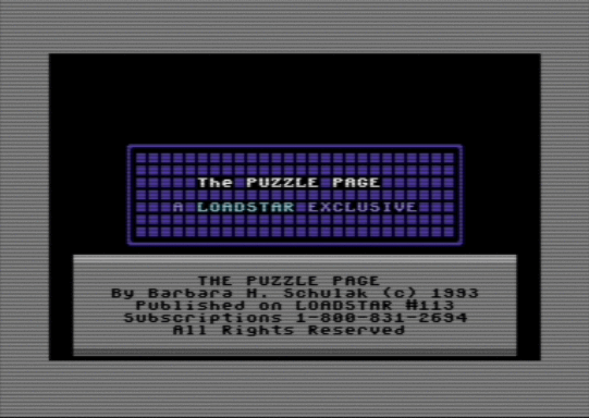 C64 game The Puzzle Page #113