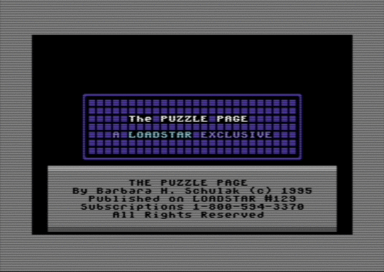 C64 game The Puzzle Page #129