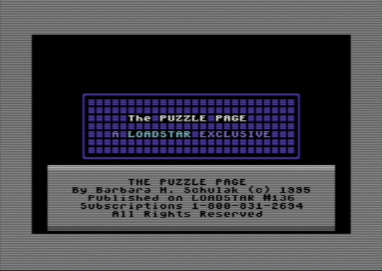 C64 game The Puzzle Page #136